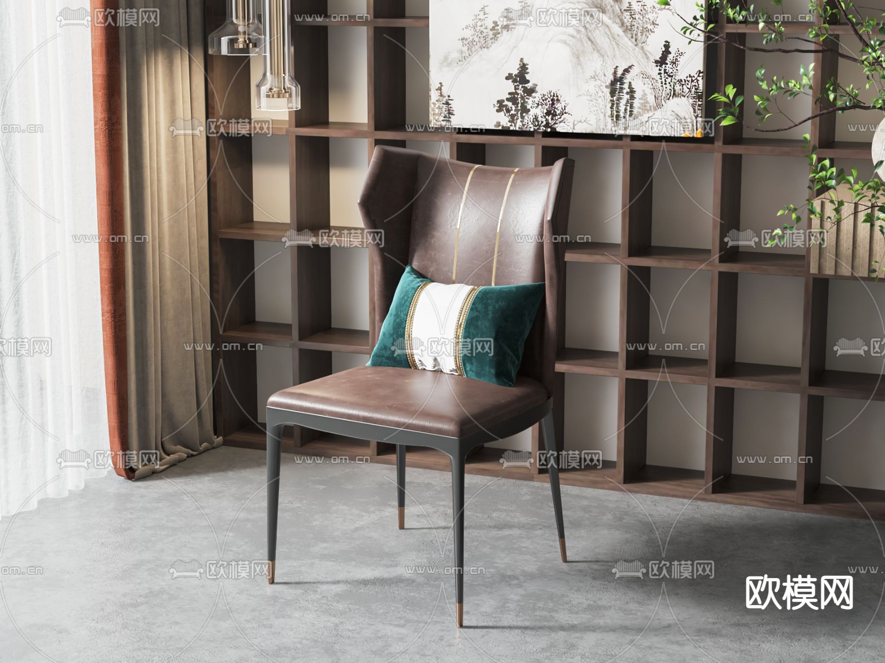 新中式椅子 餐椅3d模型下载