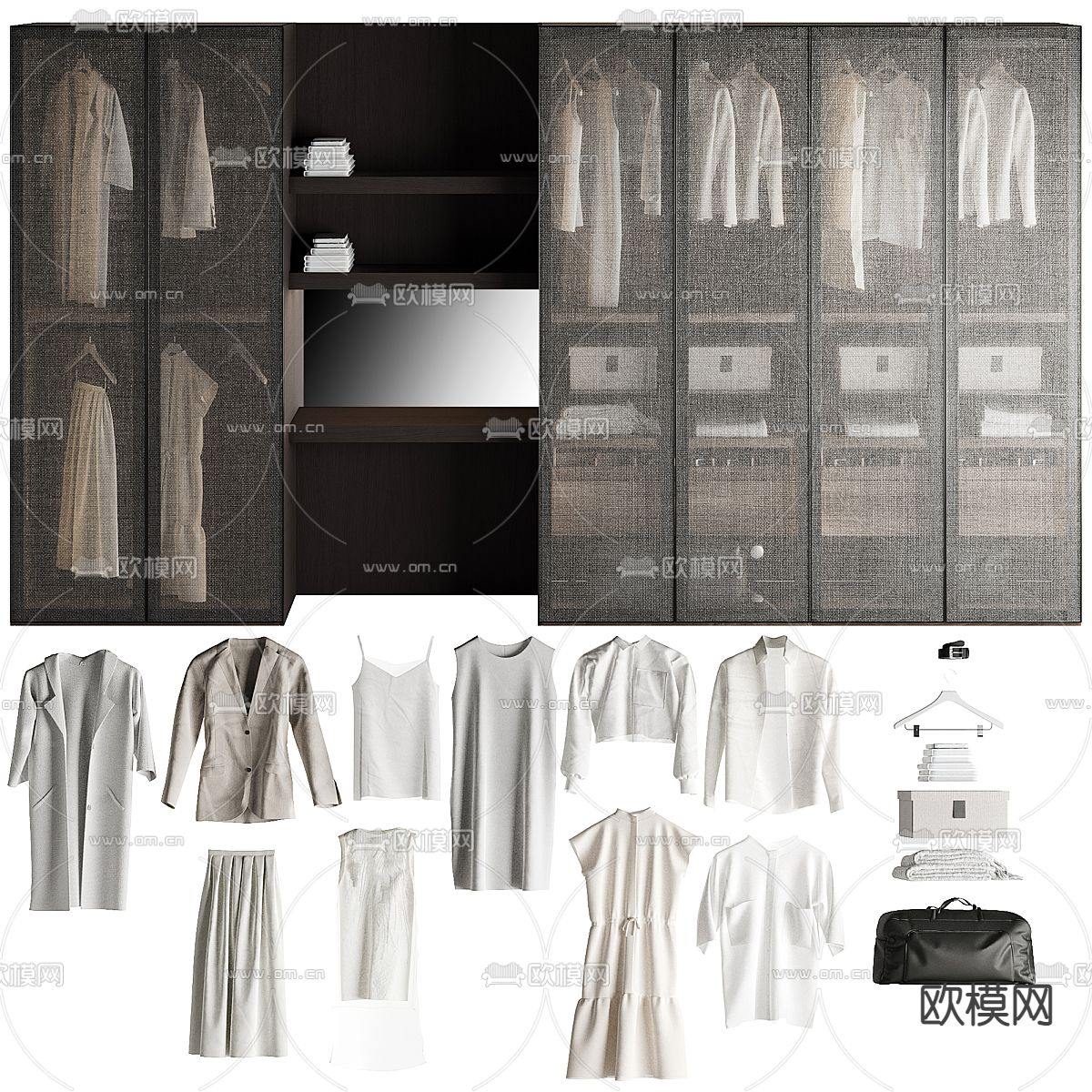 Armadio 衣柜 衣橱3d模型下载（渲染图1）