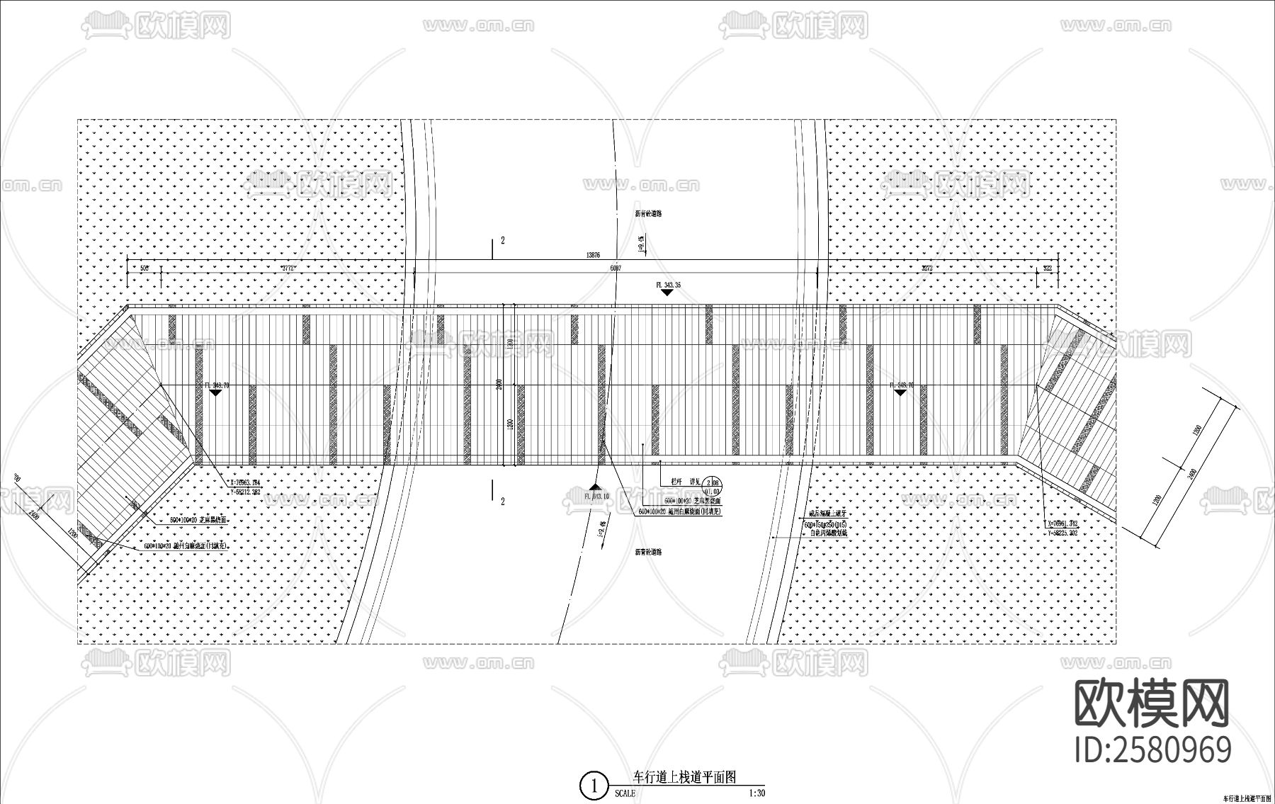 栈道 铁艺桥 栏杆CAD施工图下载（渲染图3）