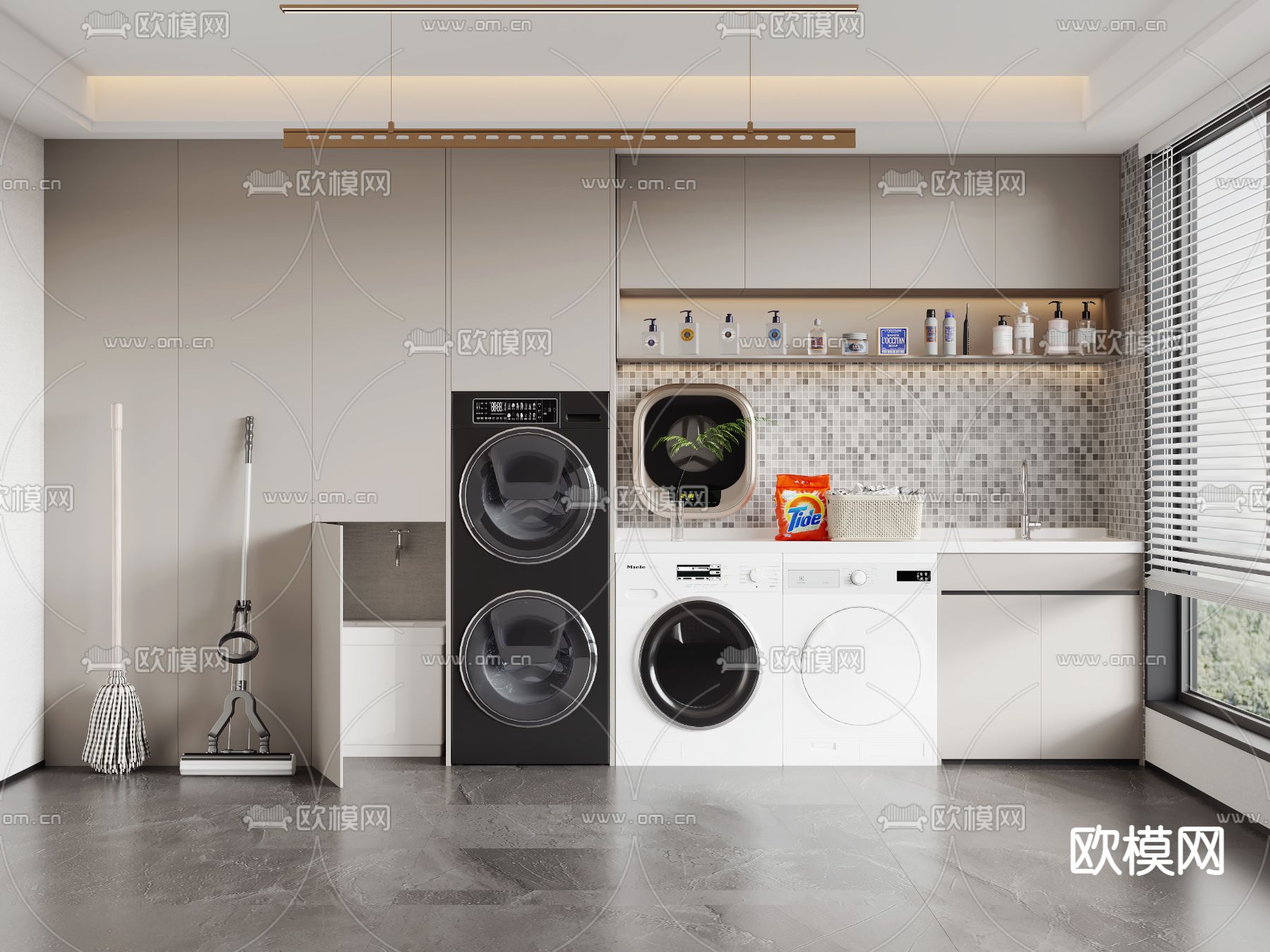 浴室柜 洗衣机柜3d模型下载