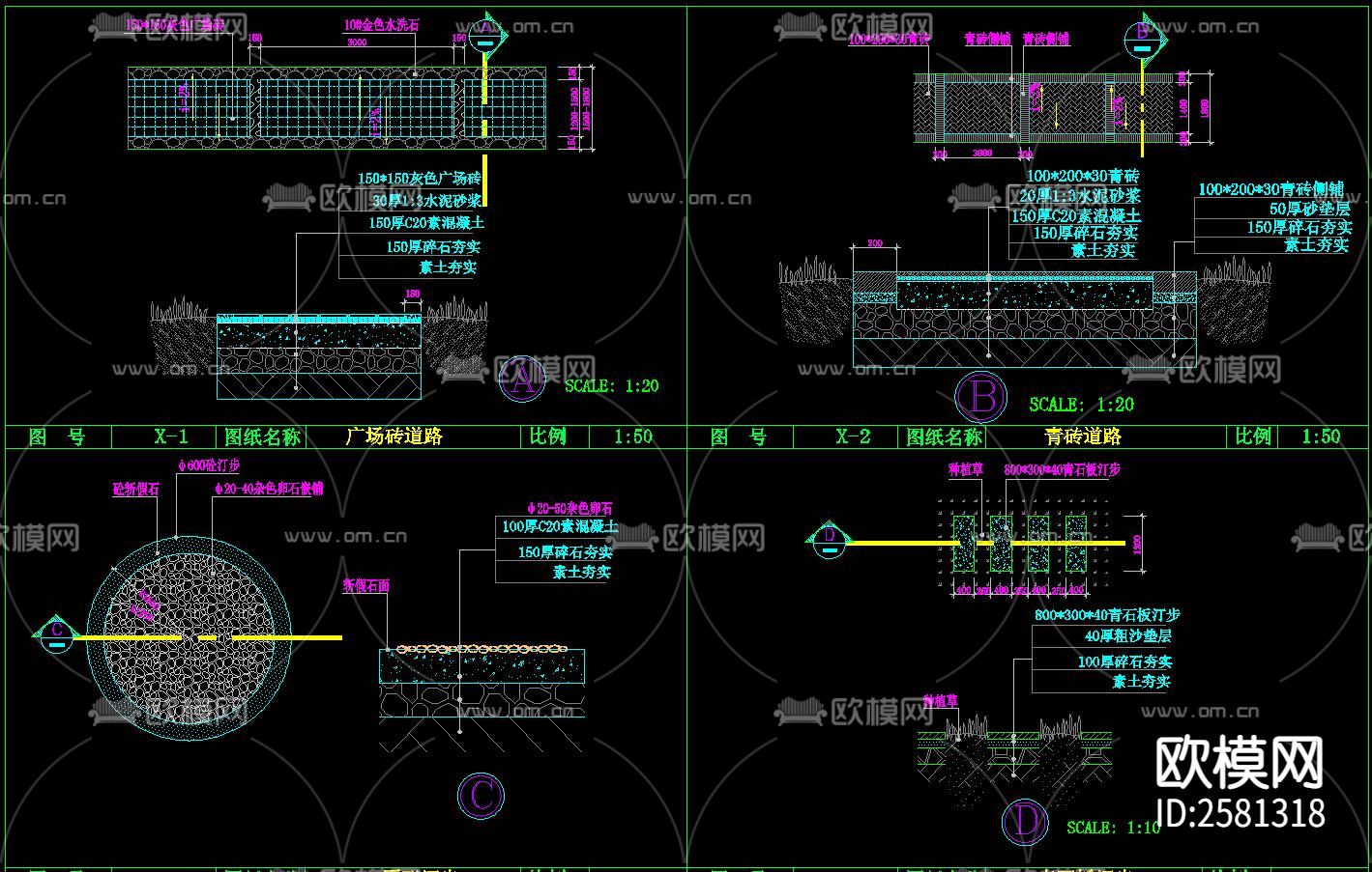园路铺装节点大样下载（渲染图3）