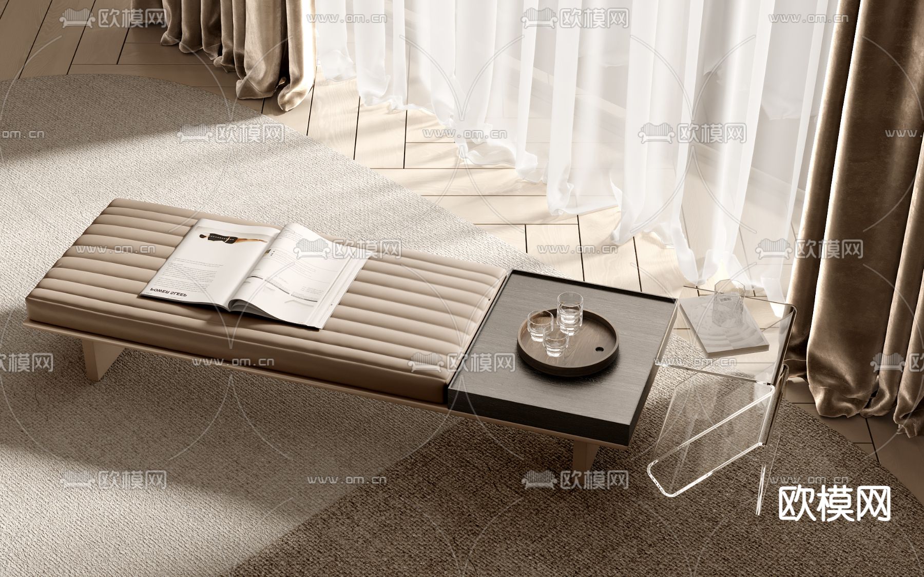 床尾凳 脚踏3d模型下载