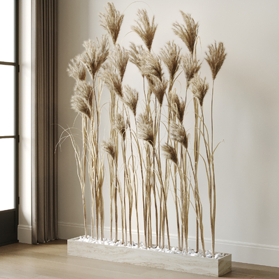  侘寂风麦穗盆栽su模型 