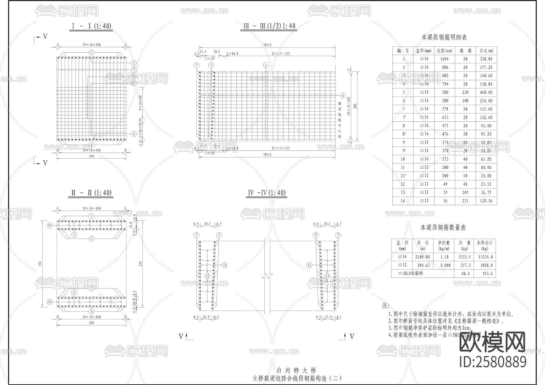 特大桥边跨合龙现浇段CAD施工图下载（渲染图2）