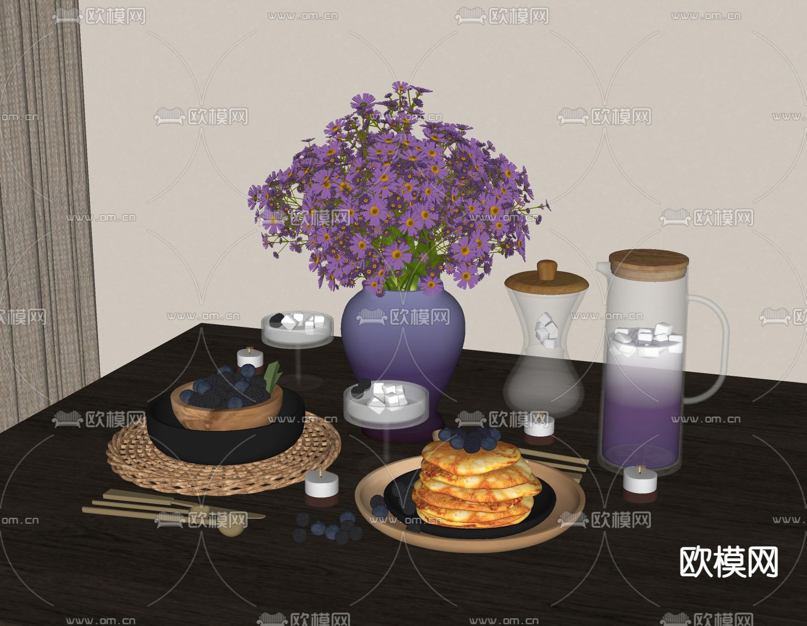 现代食物su模型下载（渲染图2）