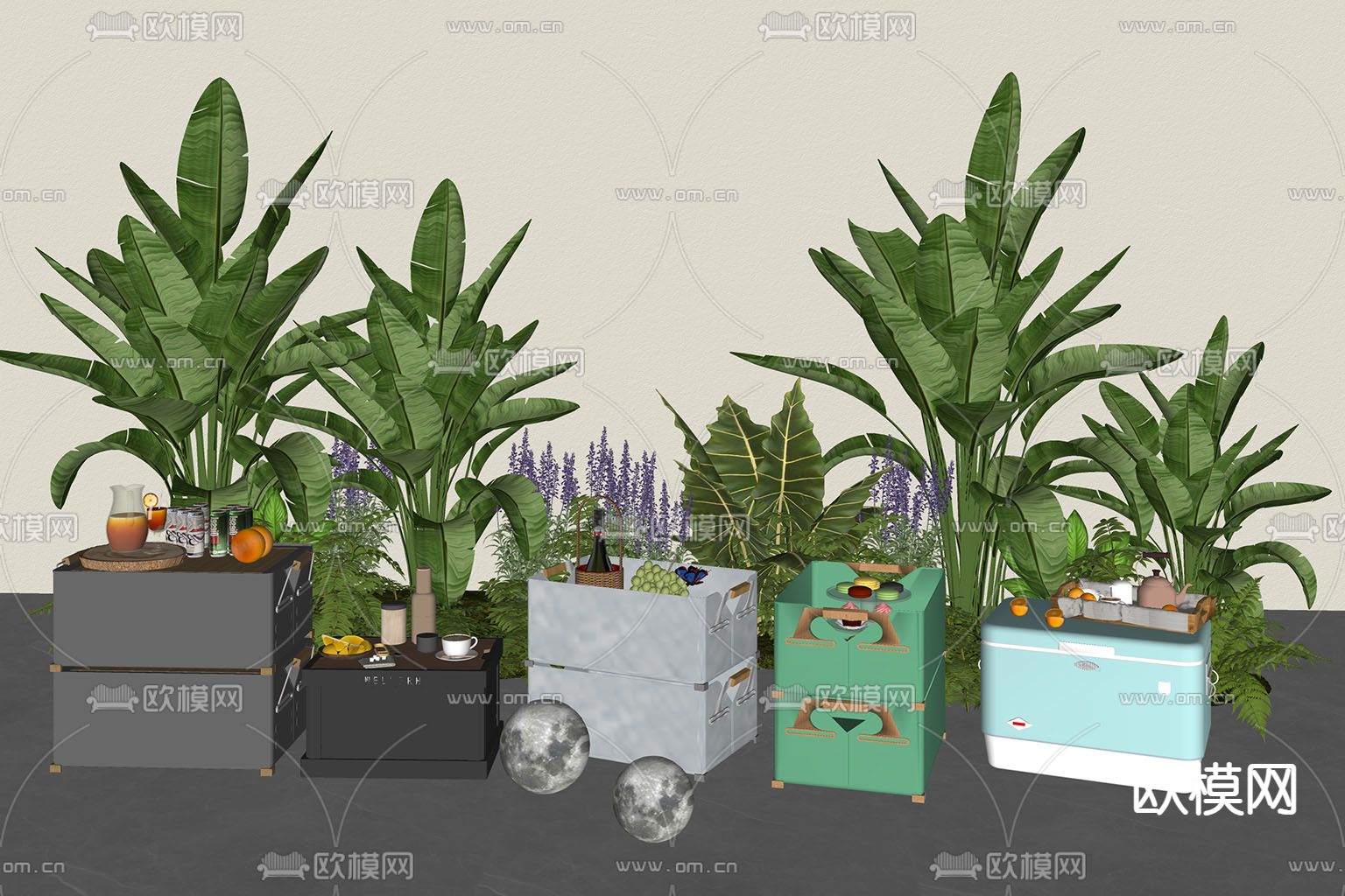 露营收纳箱su模型下载（渲染图1）