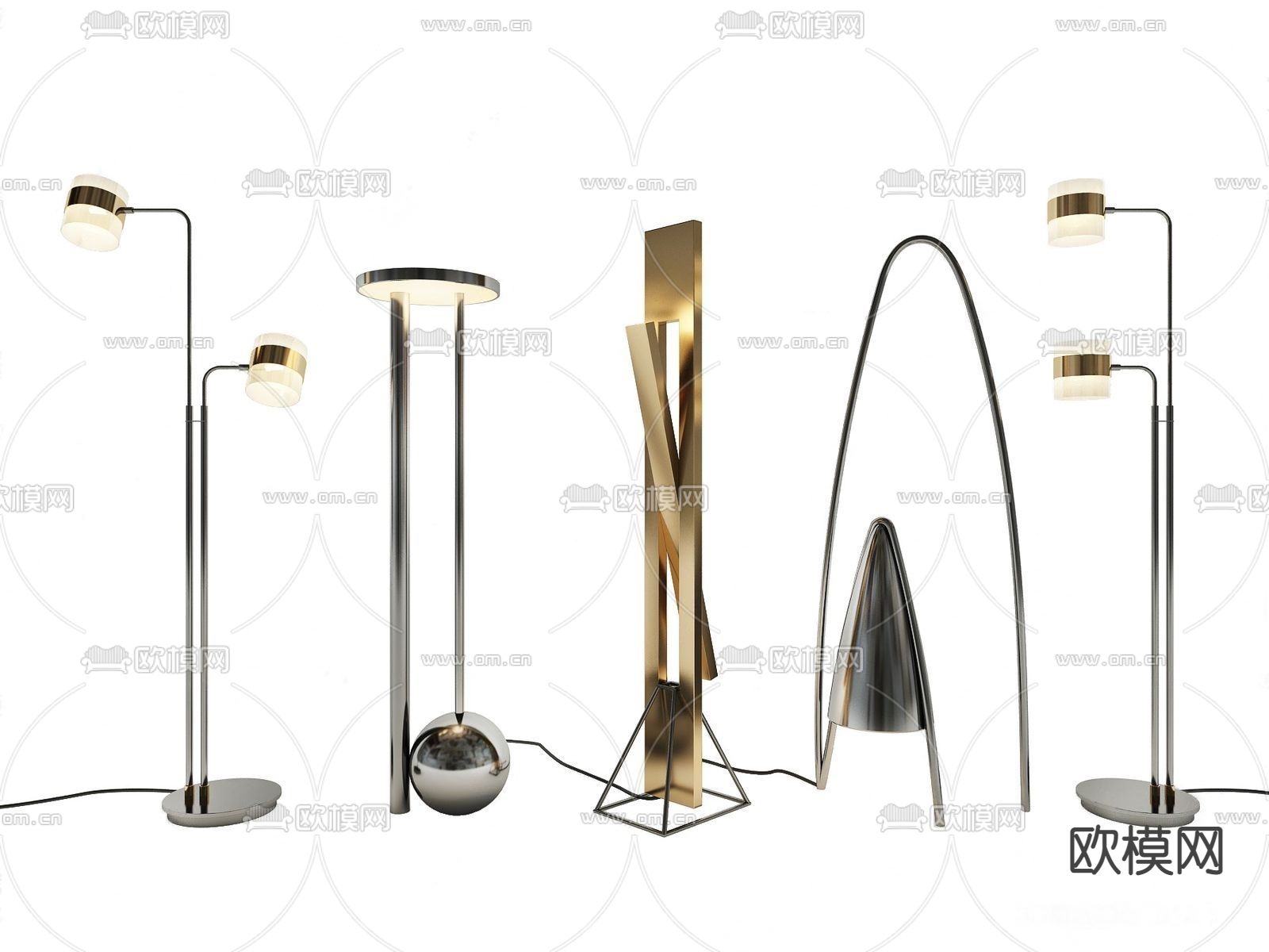 现代落地灯su模型下载（渲染图1）