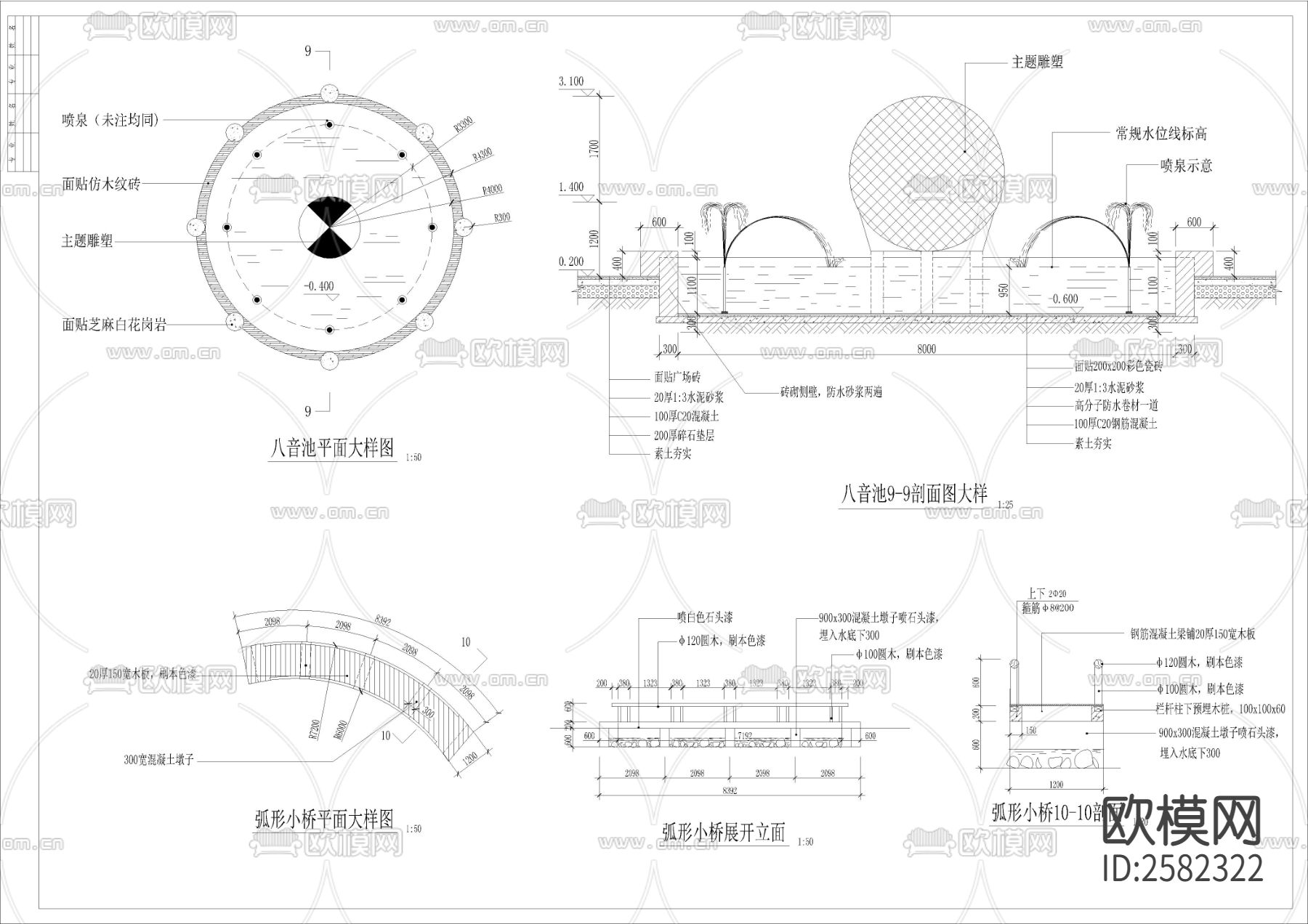 假山及水池节点大样下载（渲染图1）