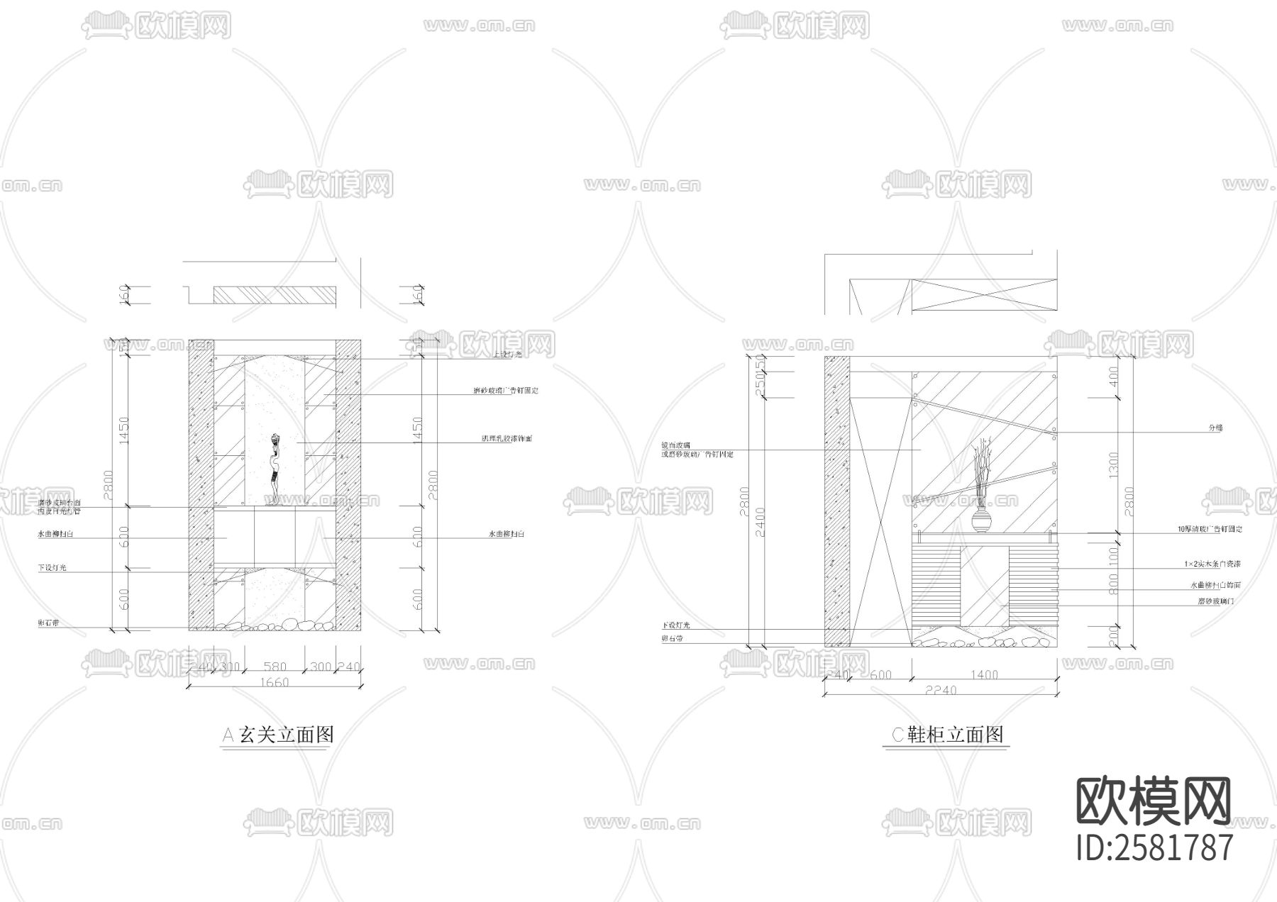 近百款鞋柜衣柜cad图库下载（渲染图5）