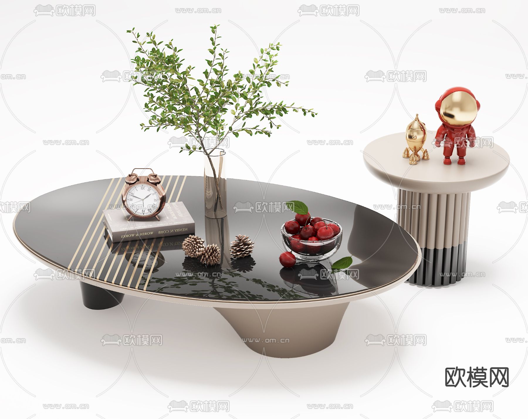 子母茶几3d模型下载