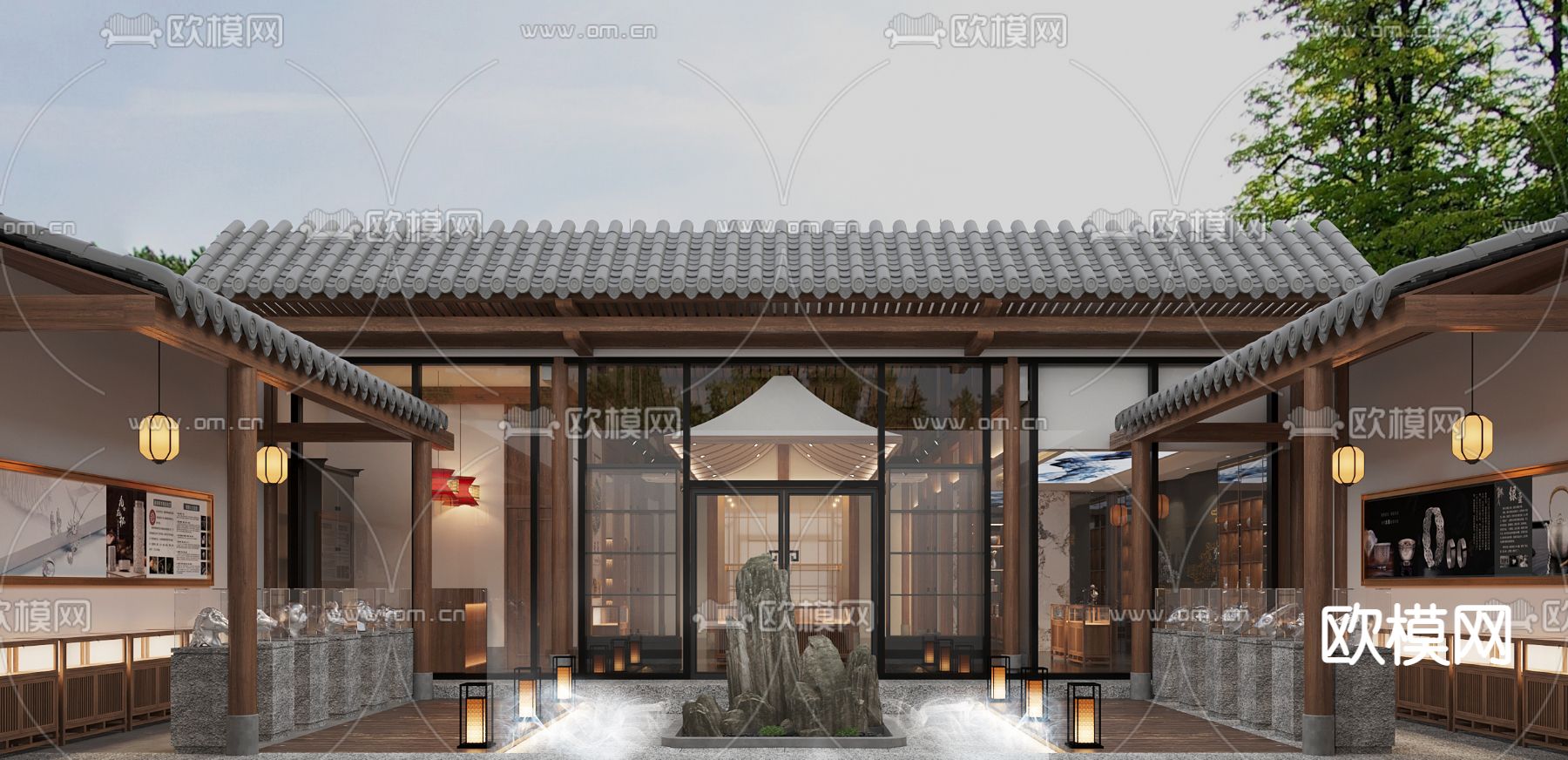 中式 银器店3d模型下载（渲染图1）