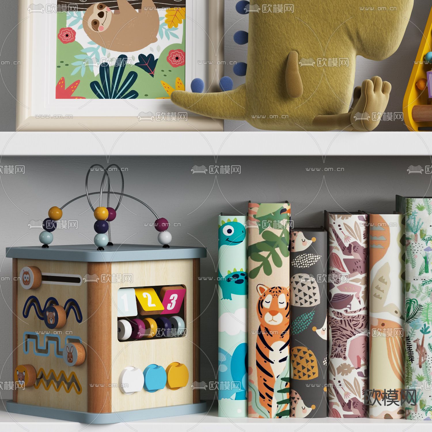 儿童摆件 玩偶书籍 卡通画3d模型下载（渲染图3）