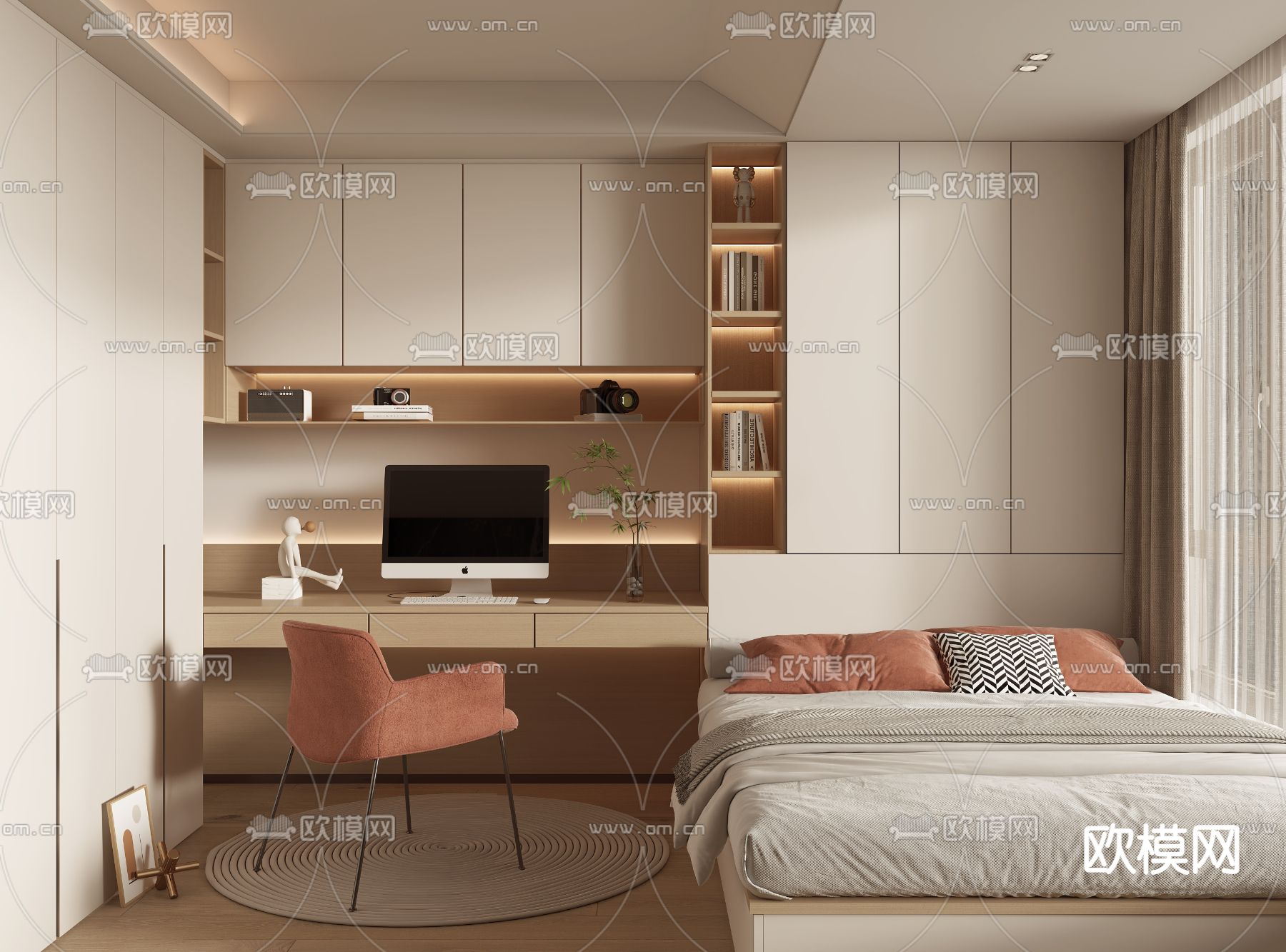 榻榻米卧室3d模型下载