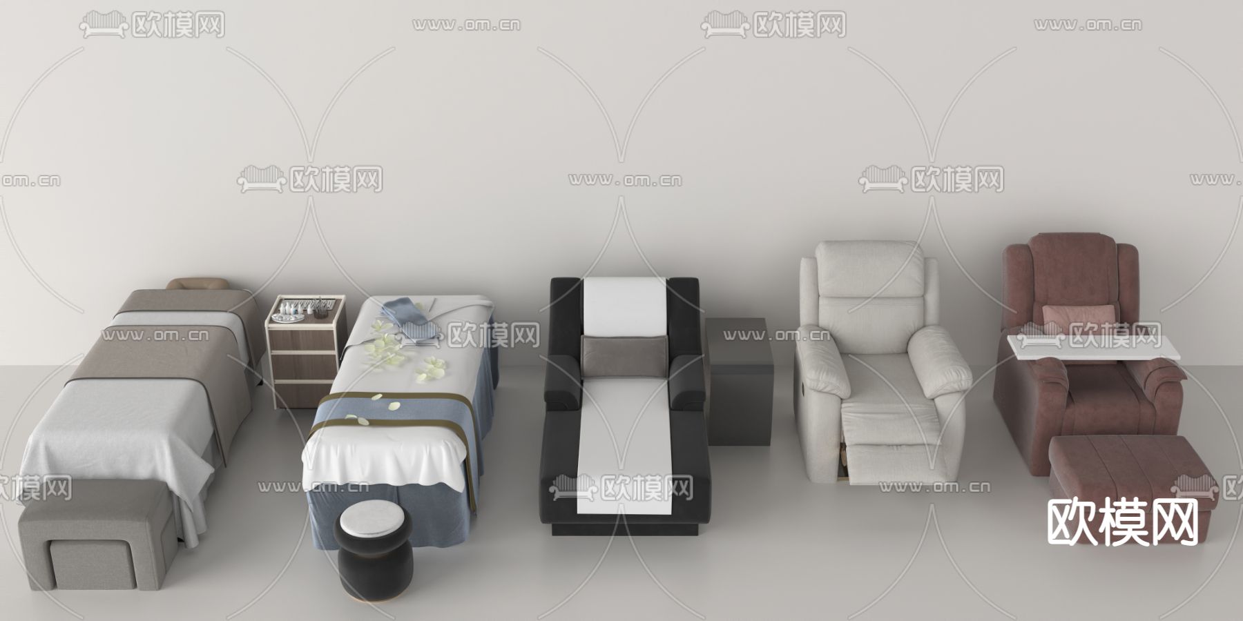 按摩椅 按摩床3d模型下载