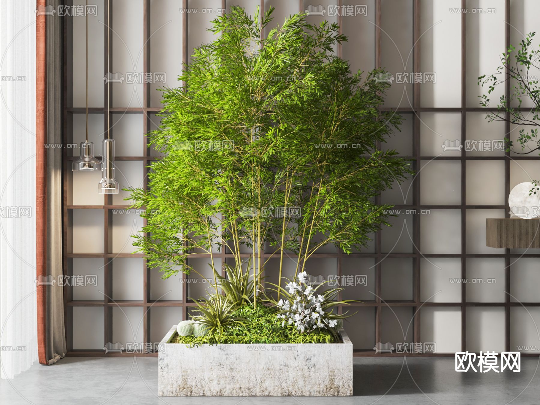 竹子 盆栽3d模型下载