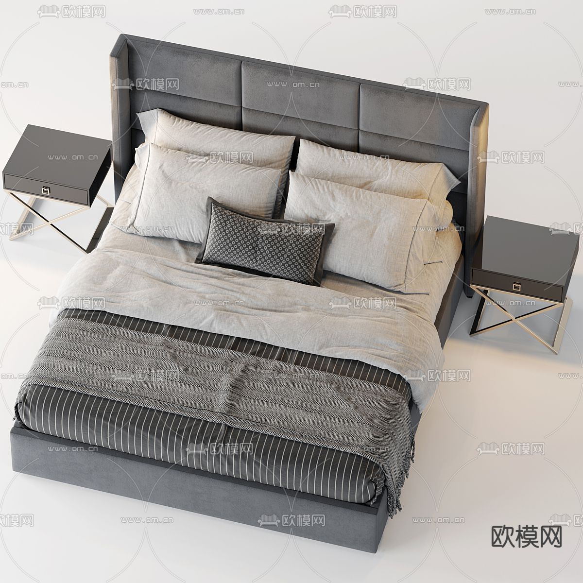 B&B italia 双人床3d模型下载（渲染图3）