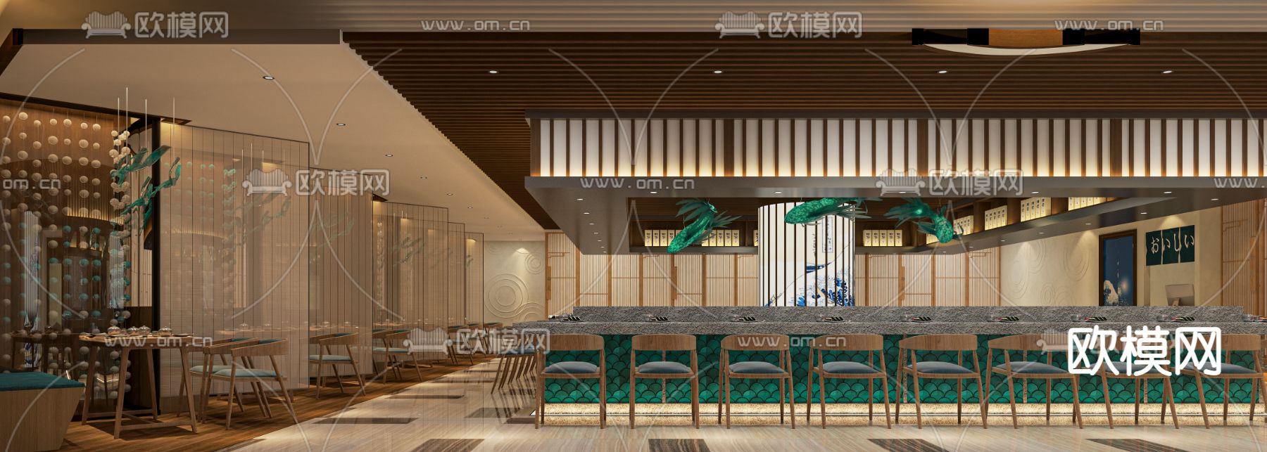 日式料理店su模型下载_ID14037285_sketchup模型下载-欧模网