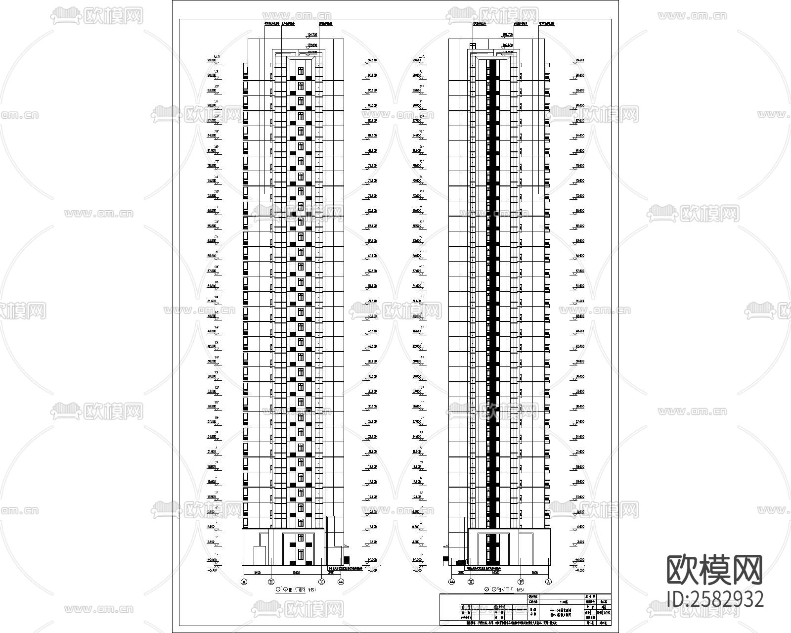 高層建筑cad施工圖下載（渲染圖4）