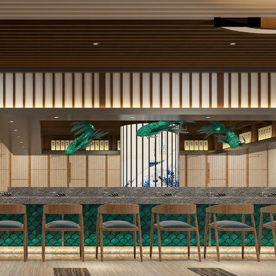  日式料理店su模型 