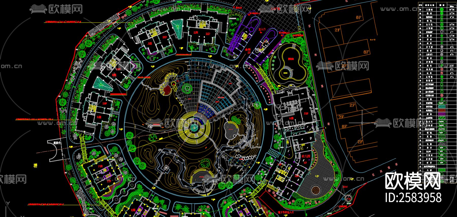 小区种植设计方案cad施工图下载（渲染图7）