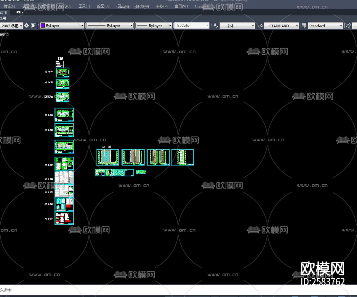 多高层结构建筑cad施工图下载（渲染图8）