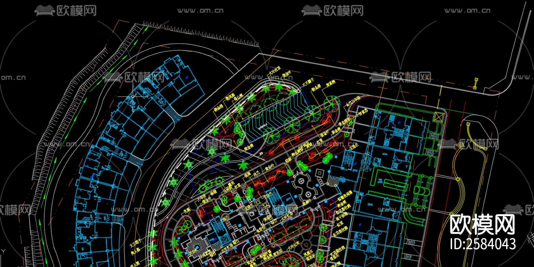 小区种植设计方案cad施工图下载（渲染图4）