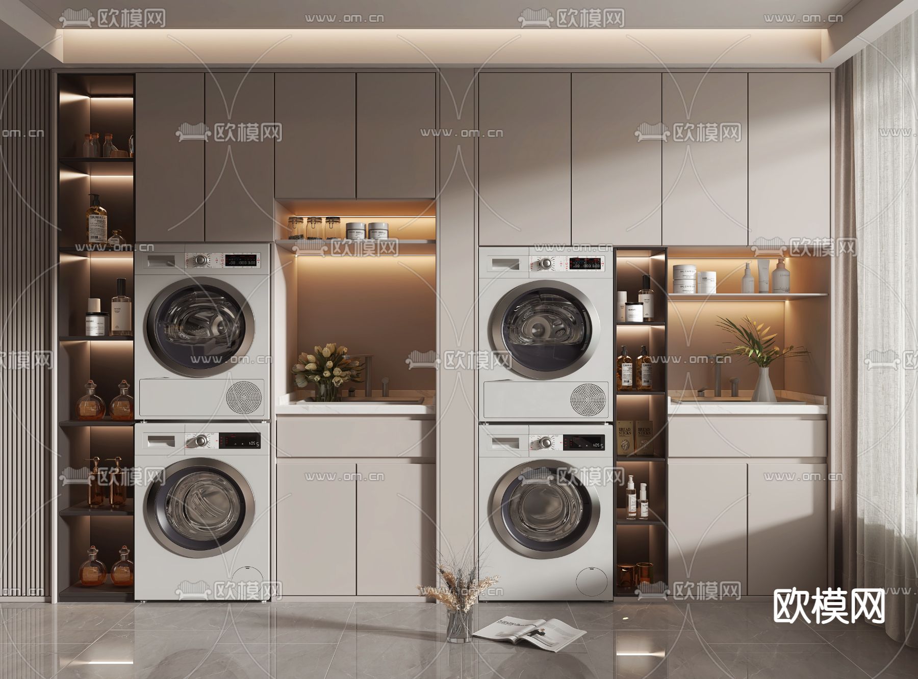 洗衣机柜 阳台柜3d模型下载