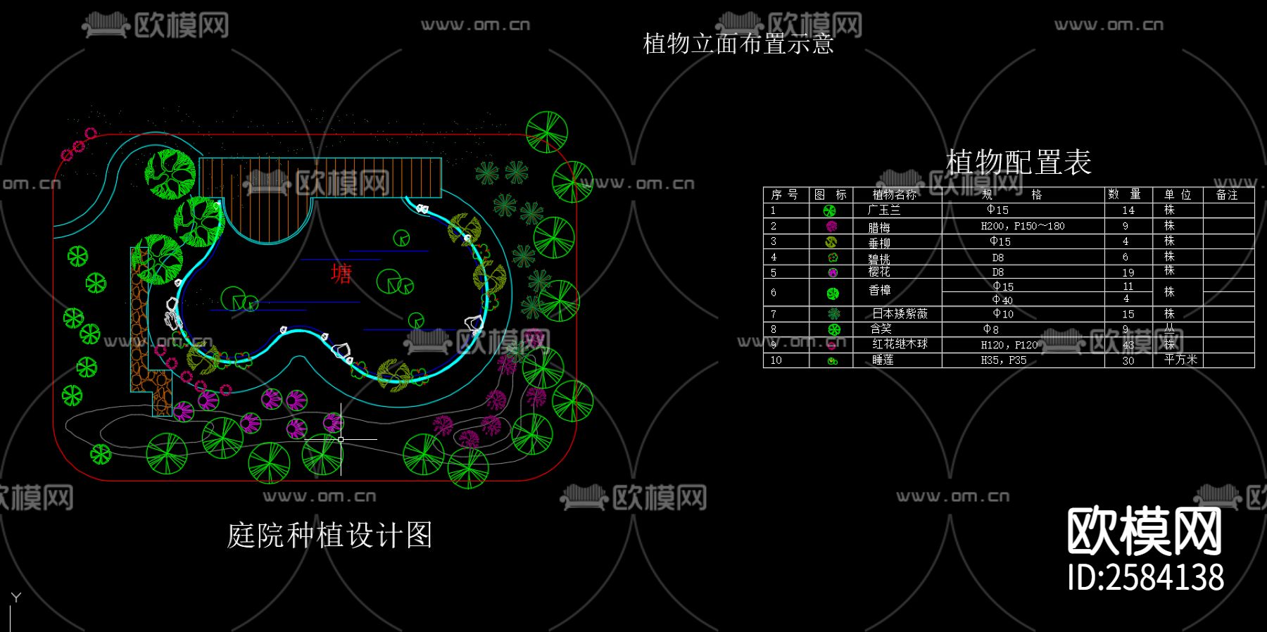 庭院种植设计方案节点大样下载（渲染图1）