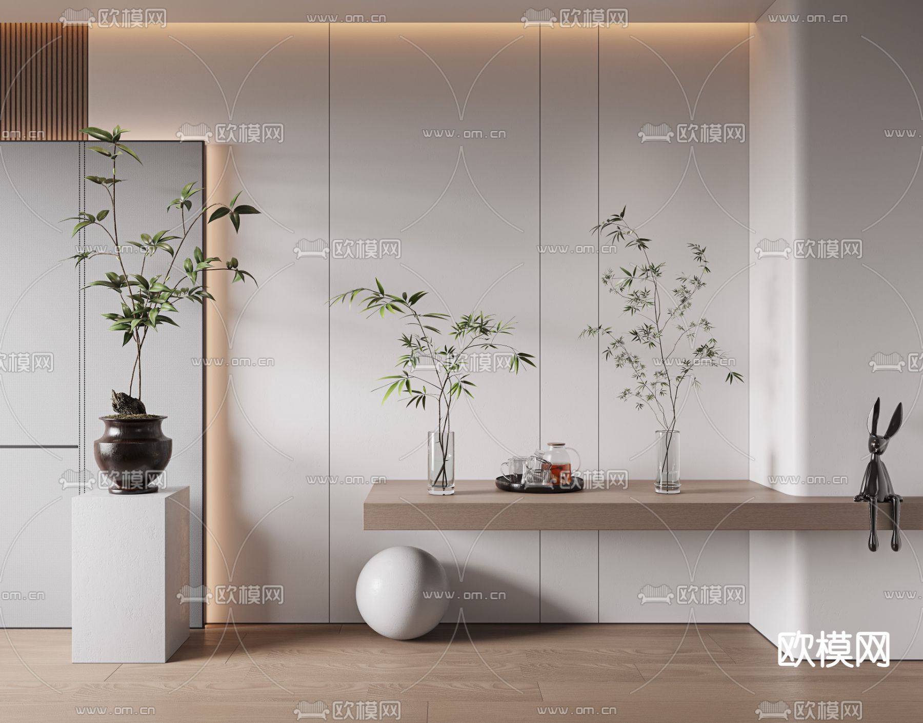 插花盆栽su模型下载（渲染图1）