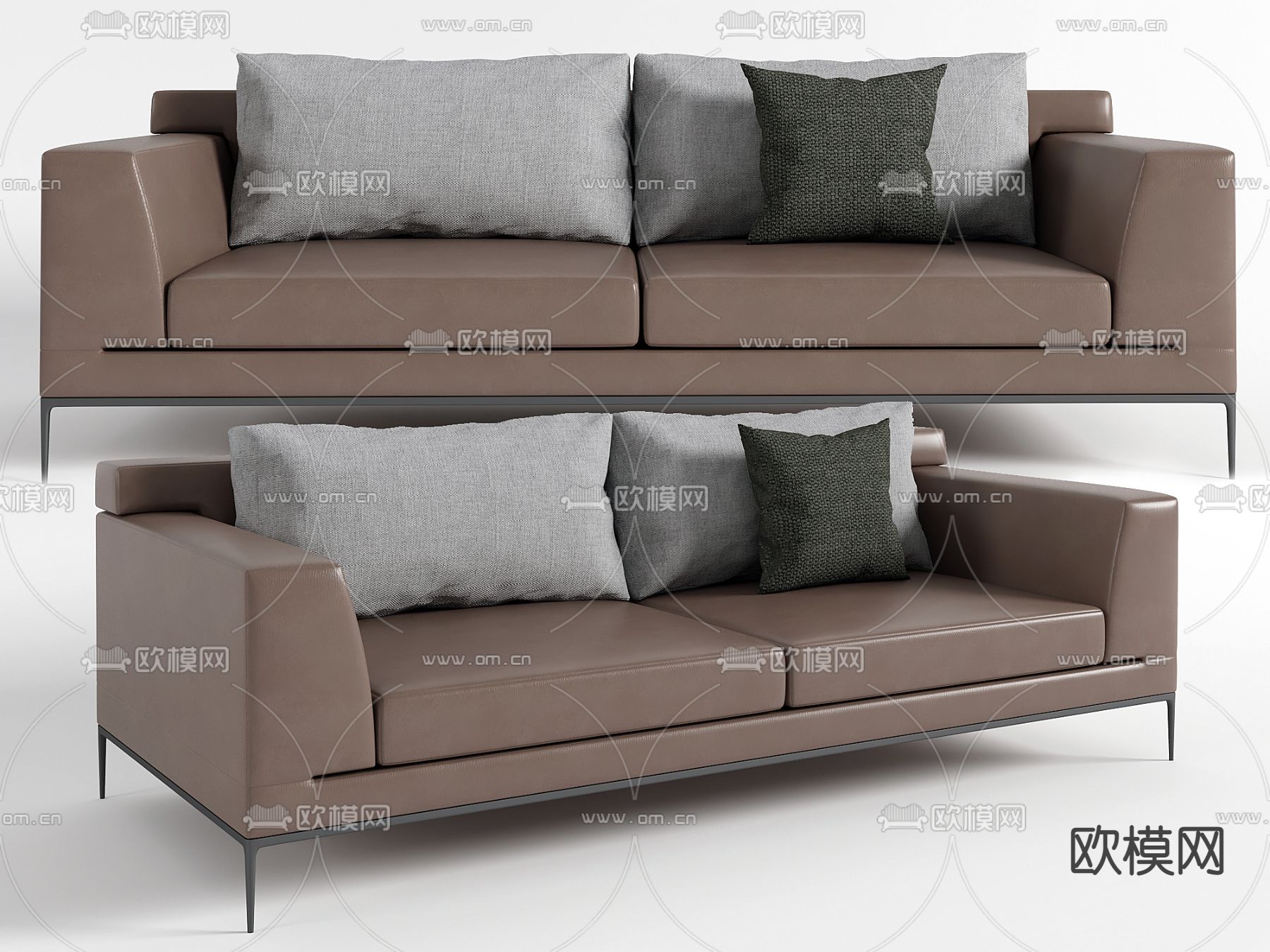 现代双人沙发免费3d模型下载