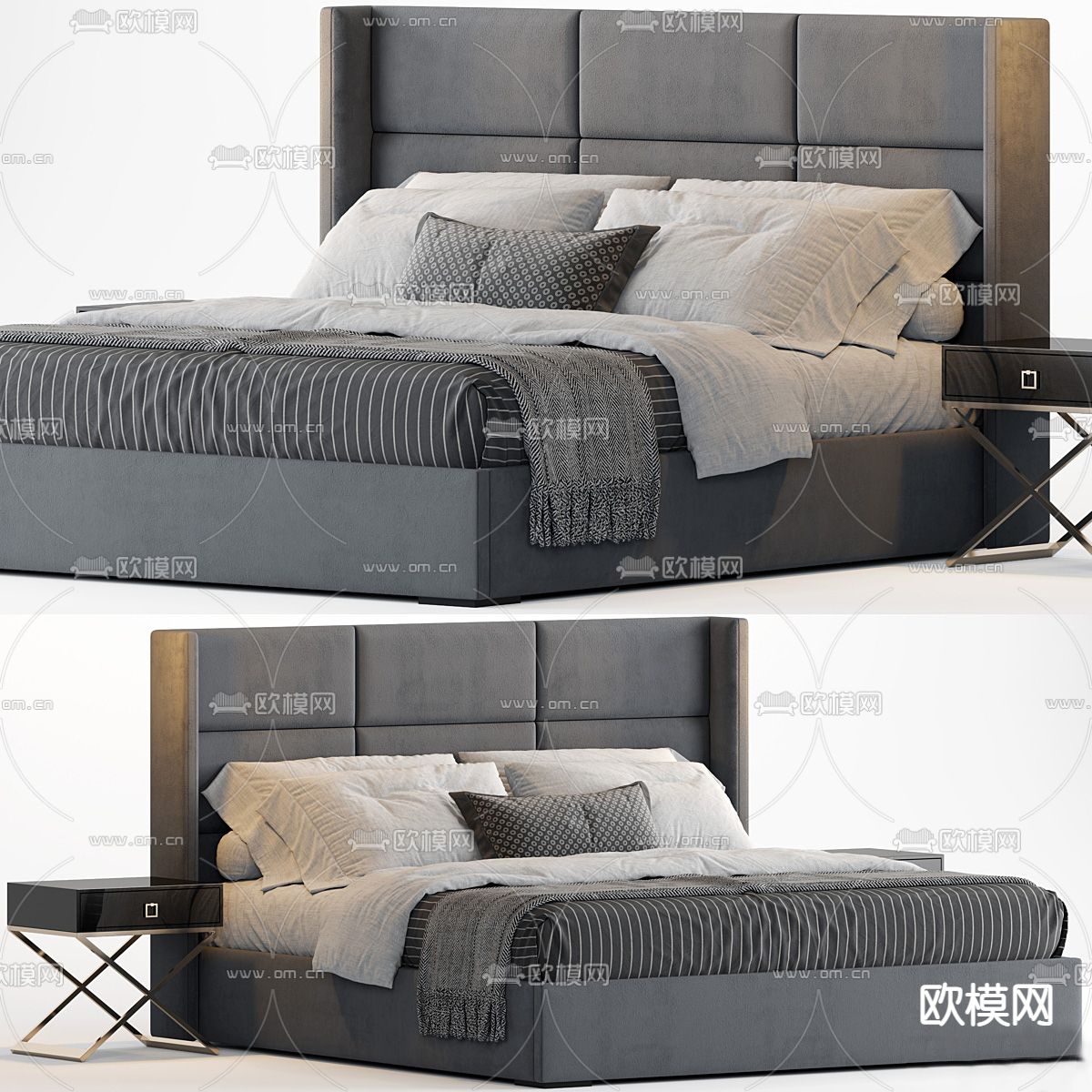 B&B italia 双人床3d模型下载（渲染图1）