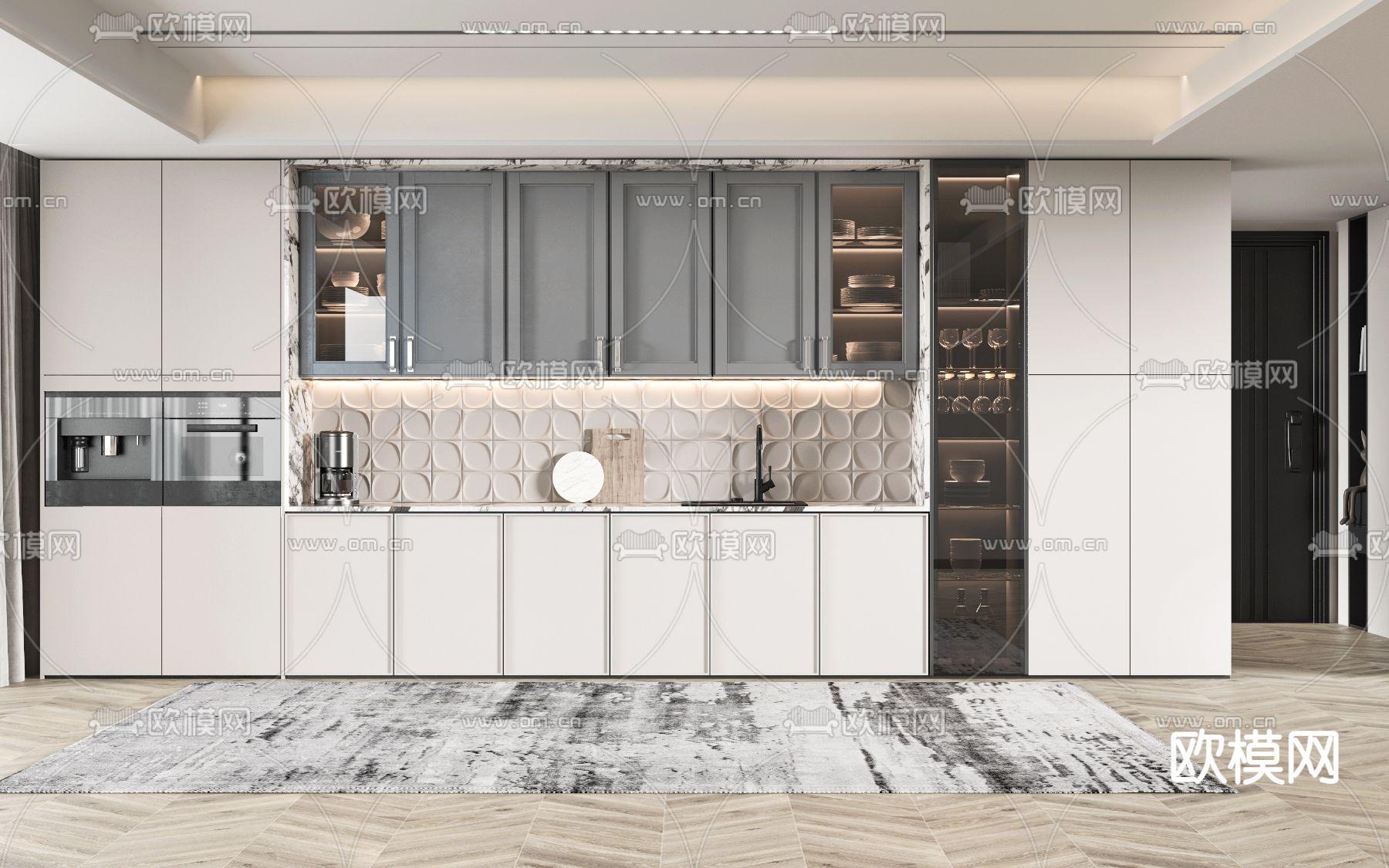 北欧酒柜3d模型下载