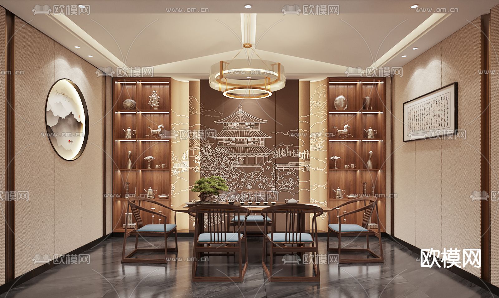 中式 银器店3d模型下载（渲染图3）