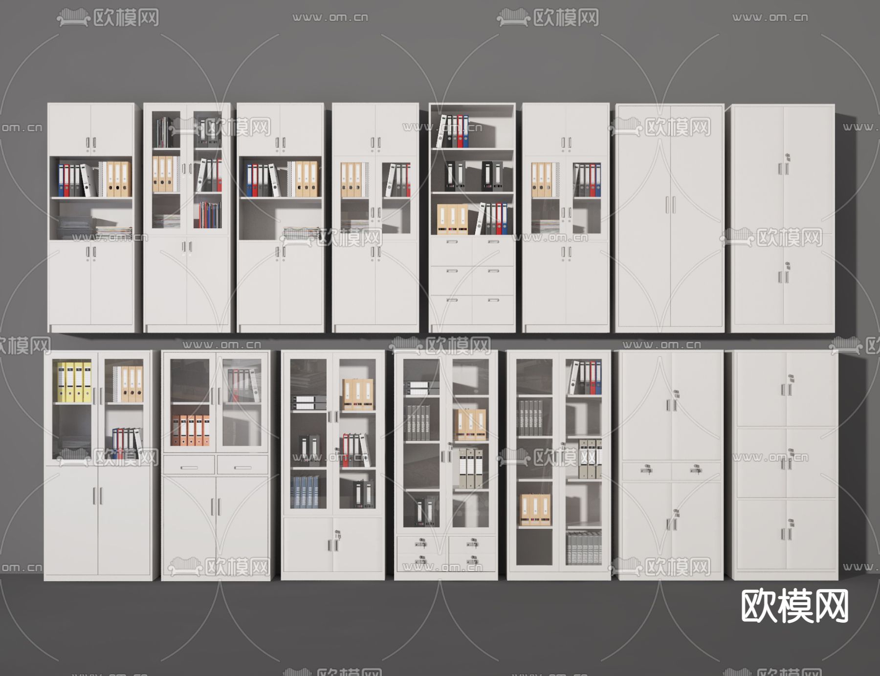 现代文件柜su模型下载（渲染图1）