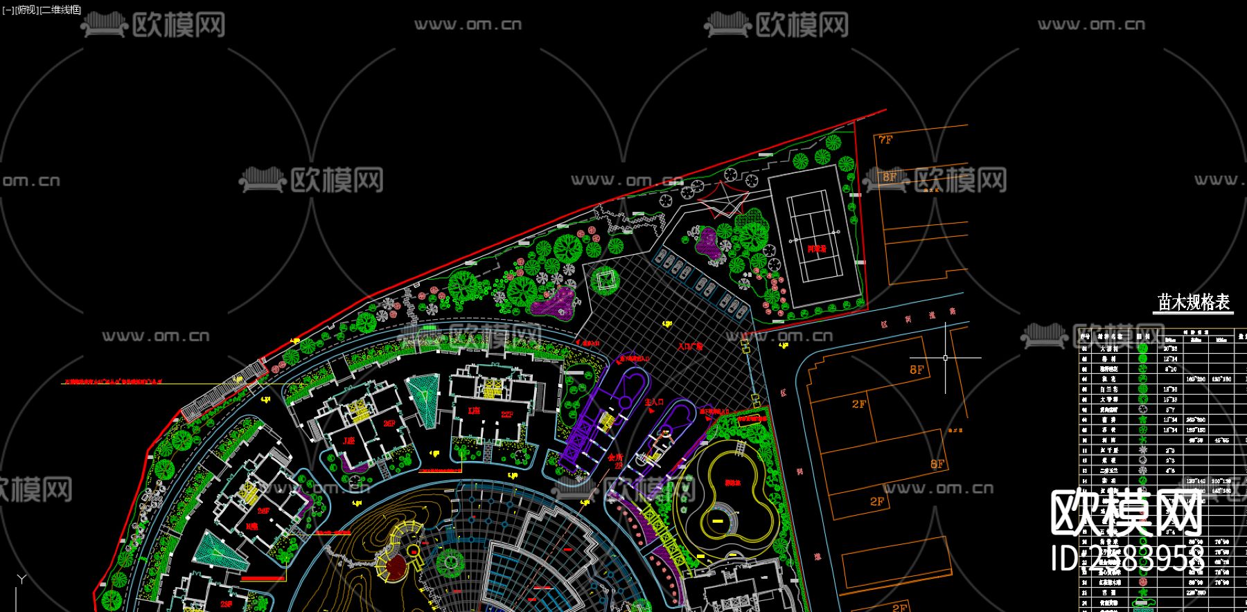 小区种植设计方案cad施工图下载（渲染图8）