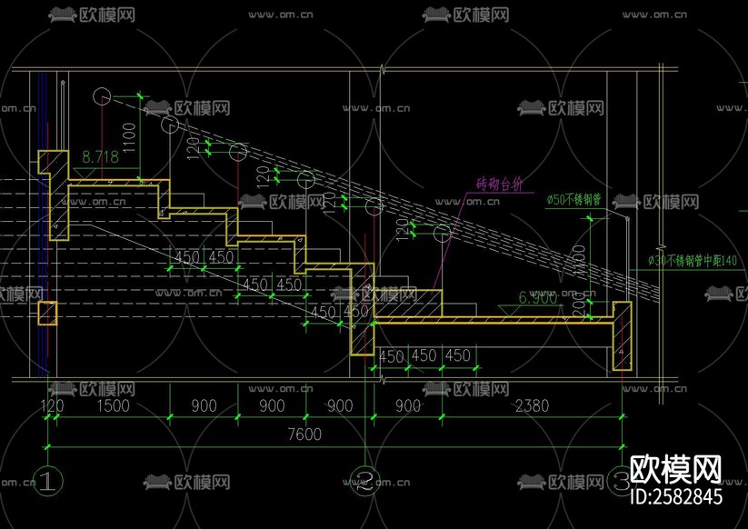 歐式建堂建筑全套cad施工圖下載(渲染圖4)