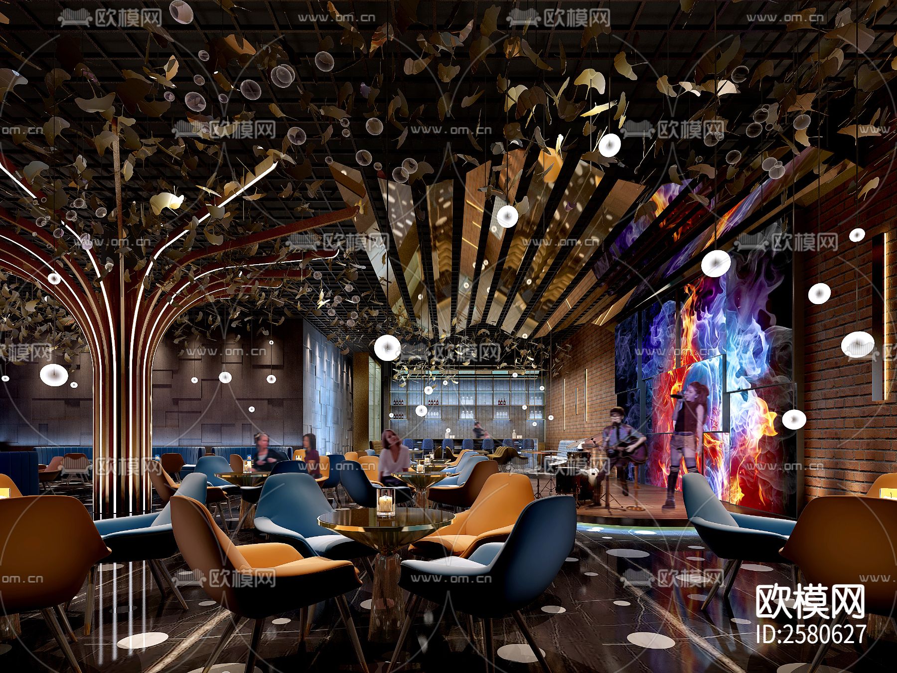 KTV会所cad施工图下载（渲染图1）