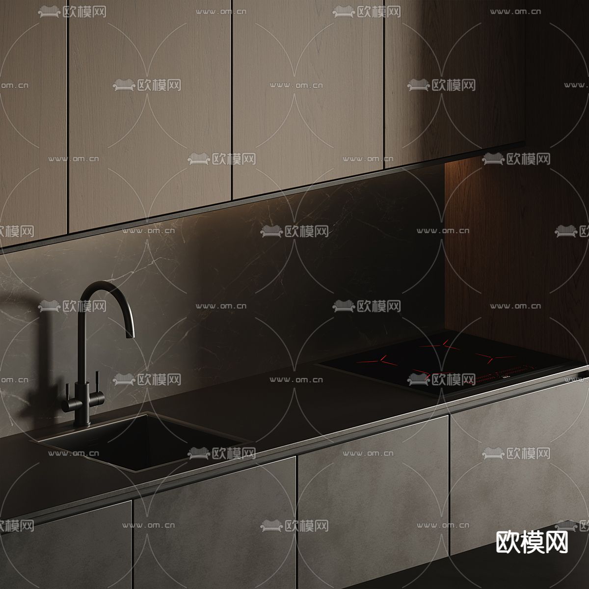 橱柜 岛台柜3d模型下载（渲染图4）