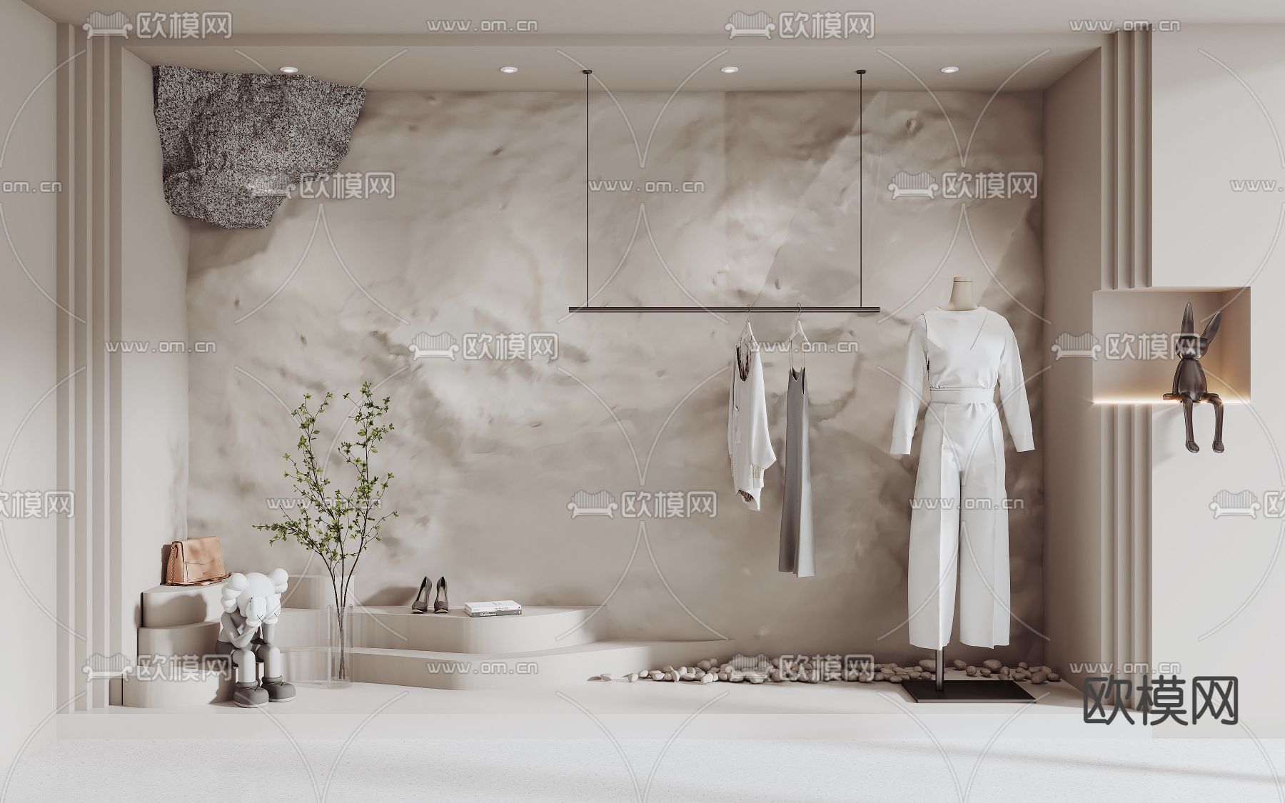 服装店橱窗su模型下载（渲染图1）