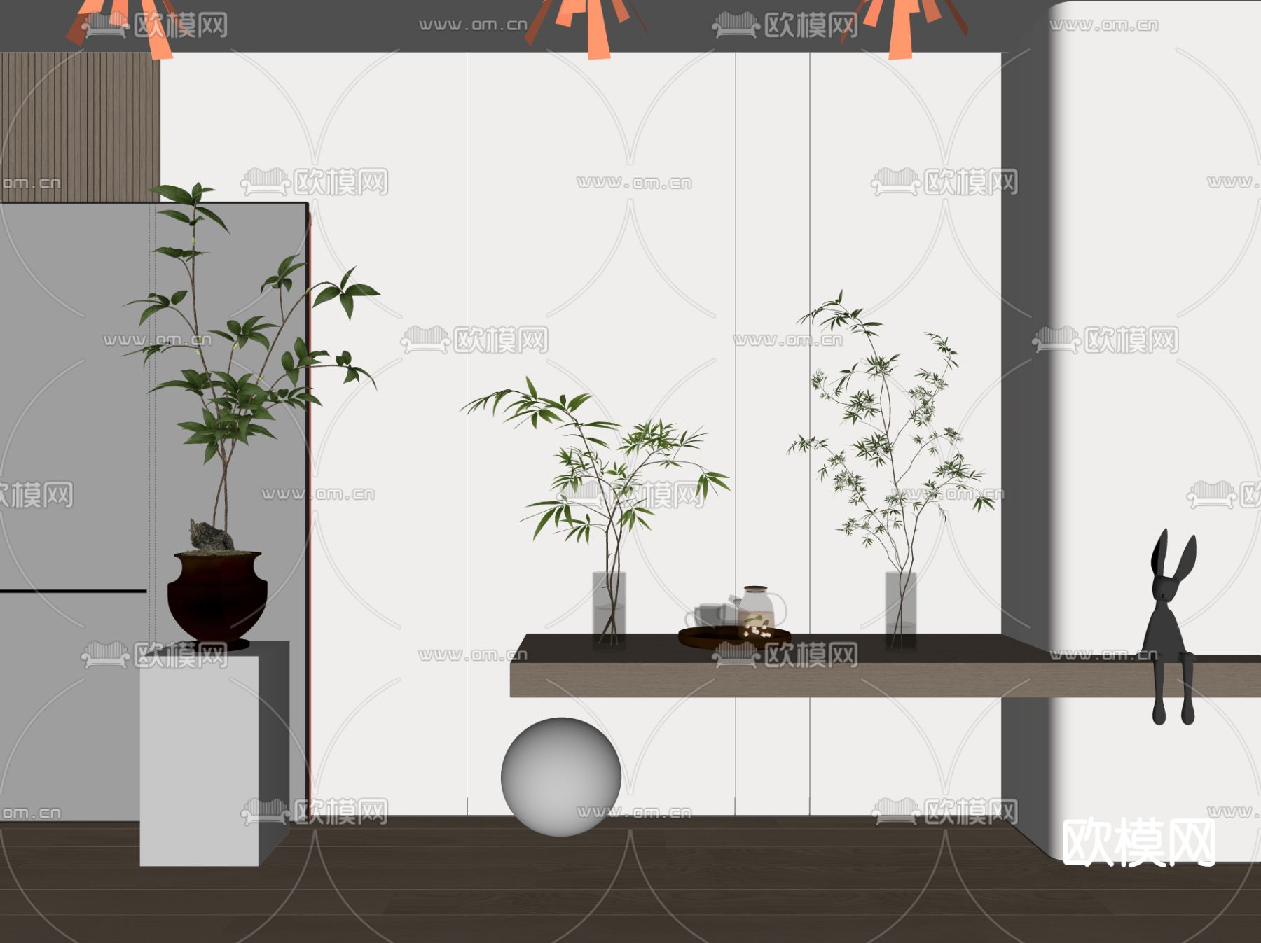 插花盆栽su模型下载（渲染图2）