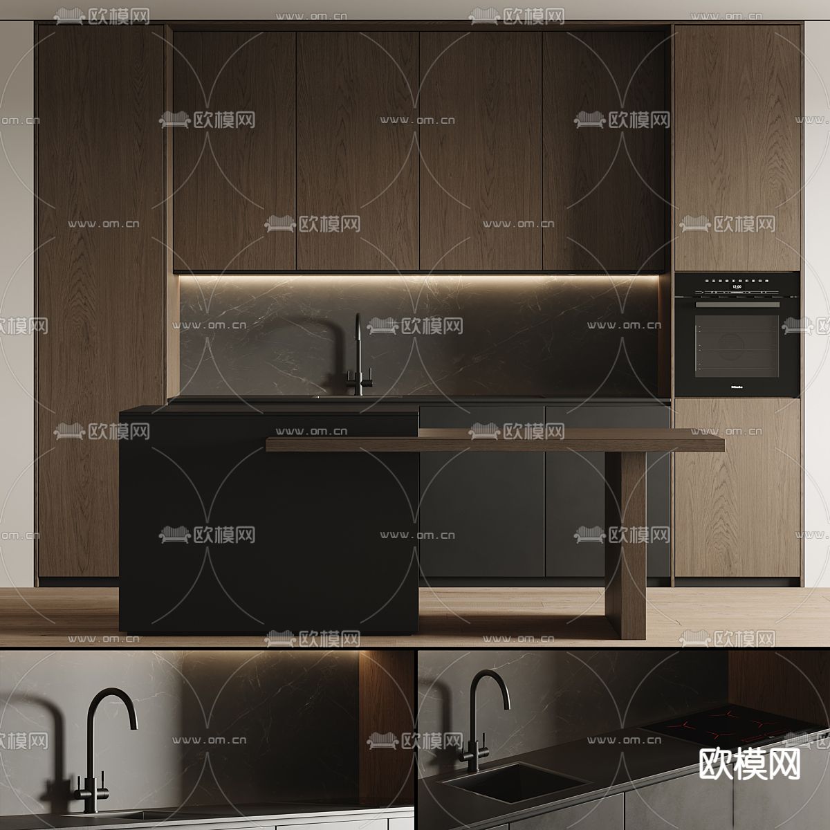 橱柜 岛台柜3d模型下载（渲染图2）