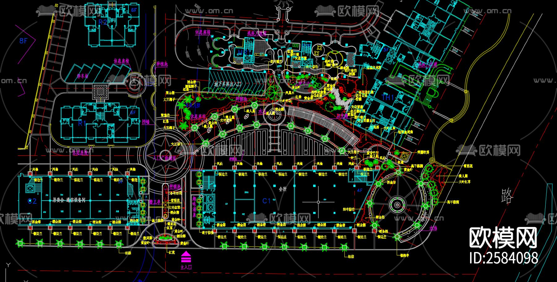 商业街种植设计方案cad施工图下载