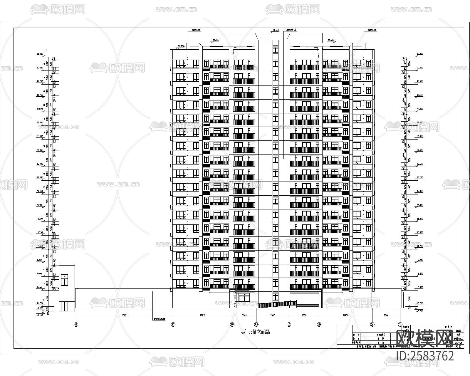 多高层结构建筑cad施工图下载（渲染图5）