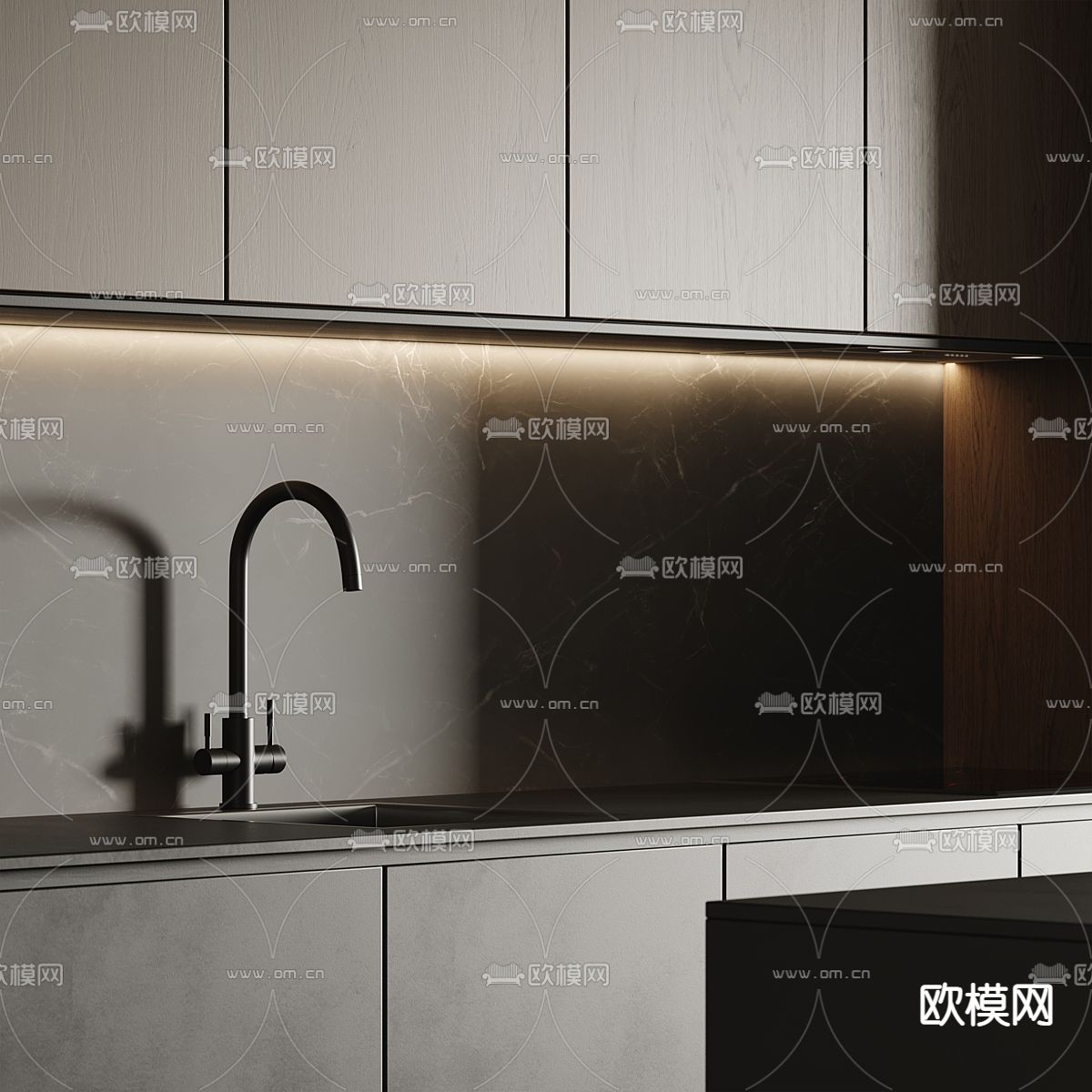 橱柜 岛台柜3d模型下载（渲染图3）