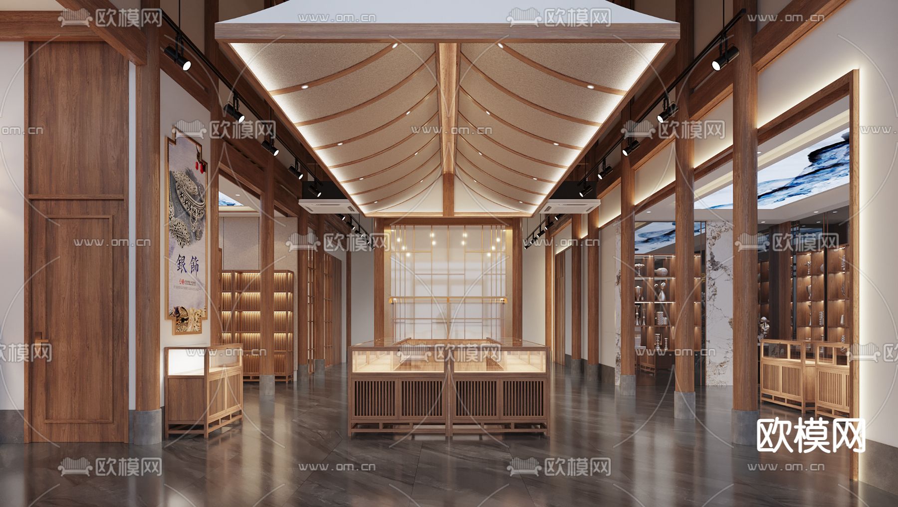 中式 银器店3d模型下载（渲染图2）