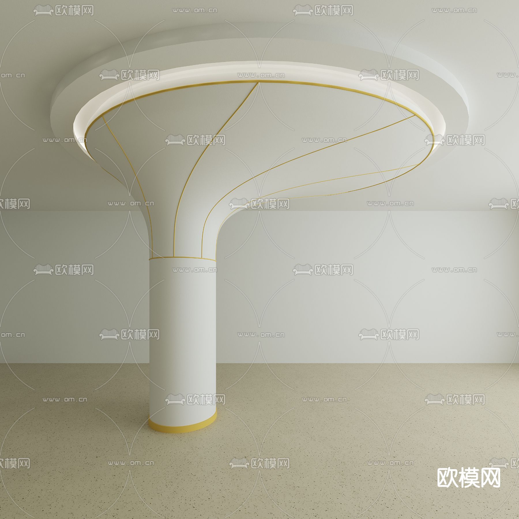 现代异型柱子 柱子su模型下载（渲染图1）