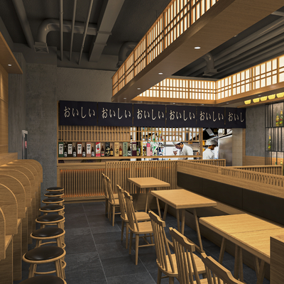  日式料理店su模型 