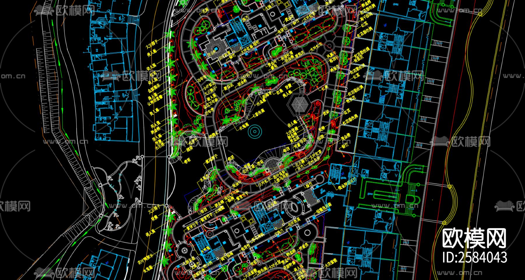 小区种植设计方案cad施工图下载（渲染图5）