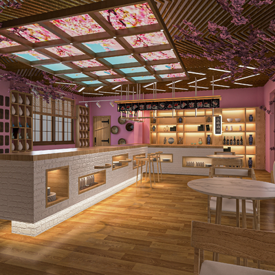  日式料理店su模型 