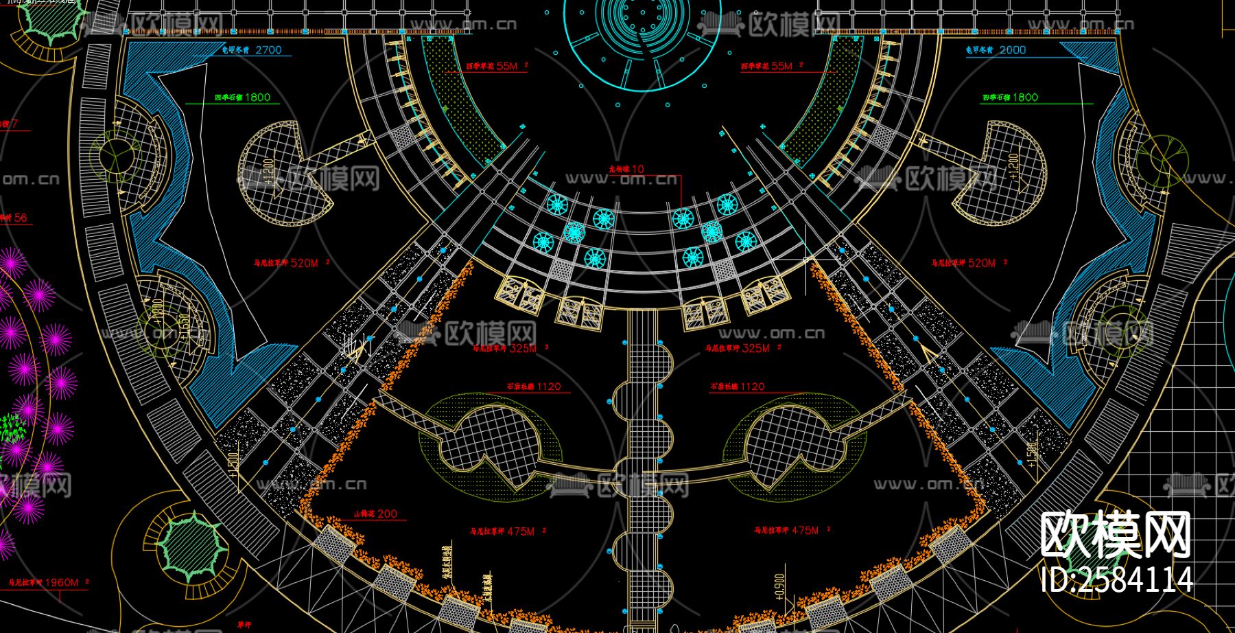 公园种植设计方案cad施工图下载（渲染图4）